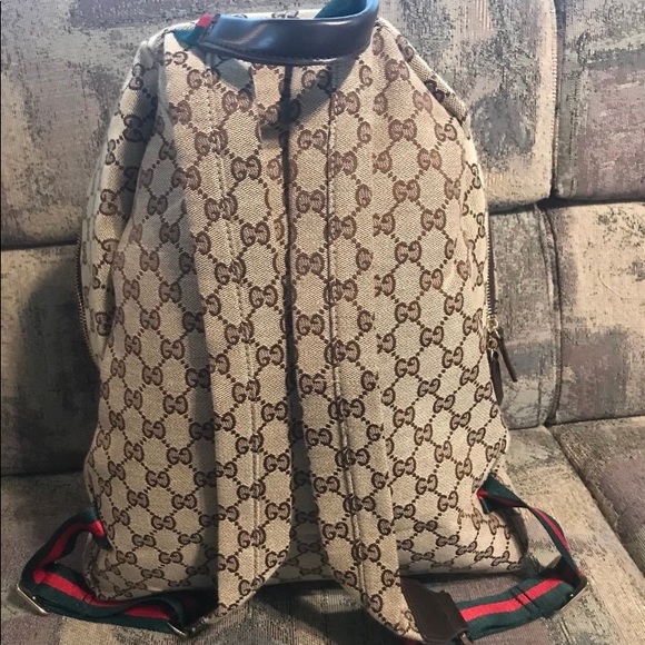 gucci backpack red green straps